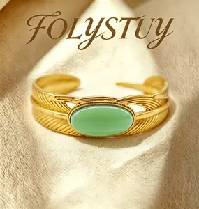 [Adjustable Feather Bangle]【FOLYSTUY (YNT02)】Fashion trends for women or men Simple, stylish and delicate Feather Bangle