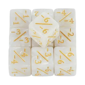 10pcs 16mm Acrylic Polyhedral Dice Set for Card Games, Counting Tokens with Numbers, Ideal for Luck Management, Party Supplies