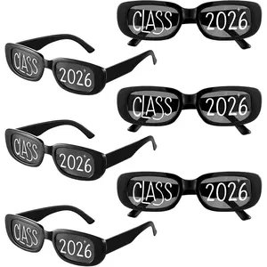 6 Pcs 2026 Graduation Class of 2026 Bulk Graduation Supplies Photo Booth Props (Black)