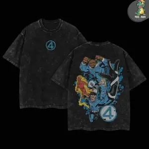Fantastic Four Print 100% Cotton T-shirt, Vintage Graphic Tee For Fans Super Hero, Printed Crew Neck T-Shirt Oversize, Graphic Streetwear T-shirt, T-shirt Unisex Hot 2025 S0H 8HR