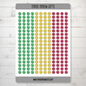 Happy Neutral Mad Mood Sticker Sheets for Planners, Journals, Scrapbooks