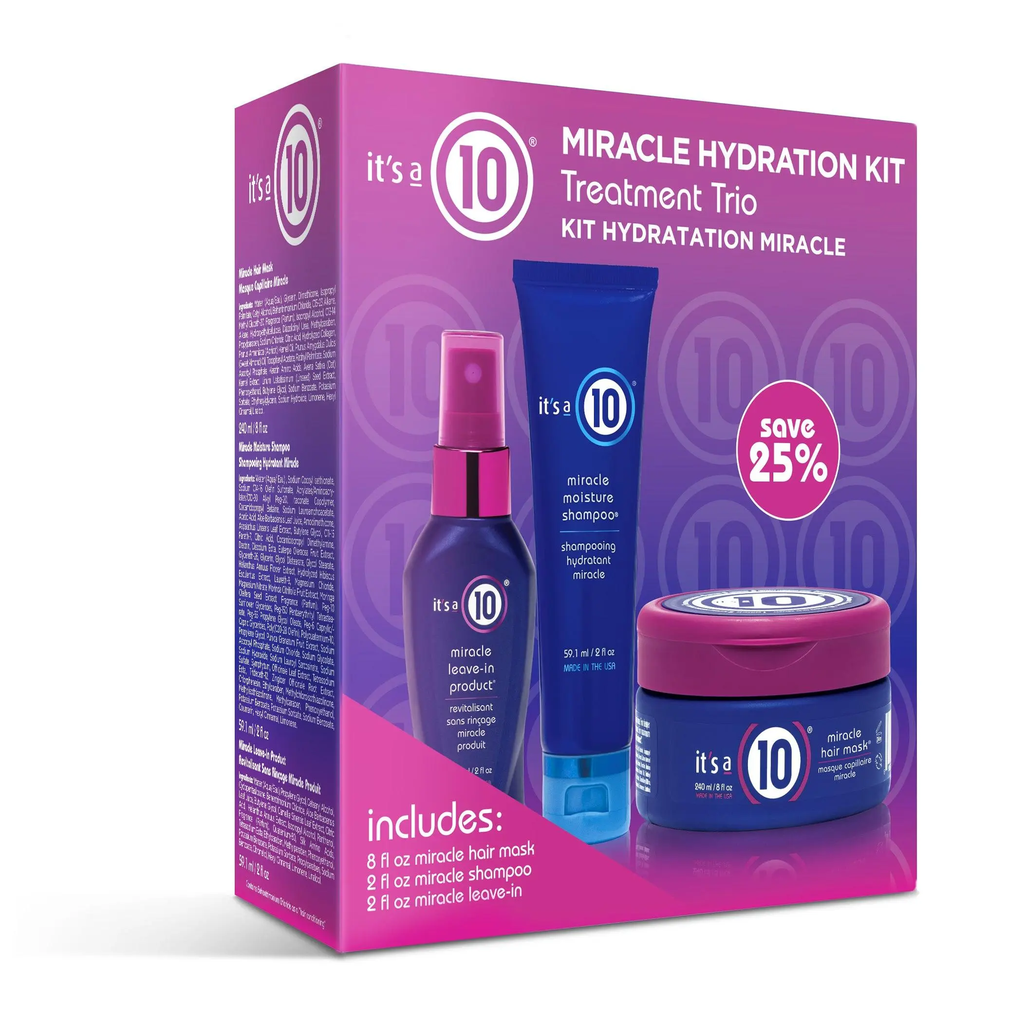 It’s a 10 Haircare Miracle Hydration Kit from the Conditioning Collection