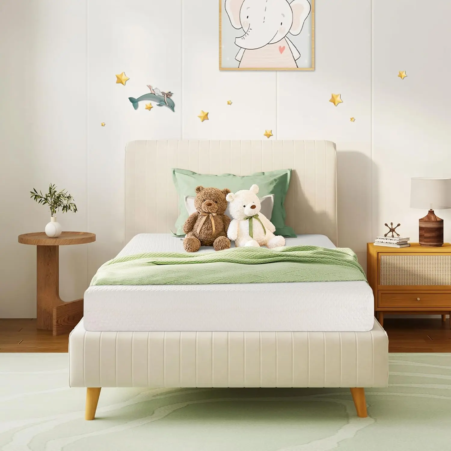 Twin Mattress for Kids 6 Inch Green Tea Memory Foam Mattress for Cool Sleep & Pressure Relief, Fiberglass Free, Bed in a Box, Removable Washable Cover, CertiPUR-US Certified
