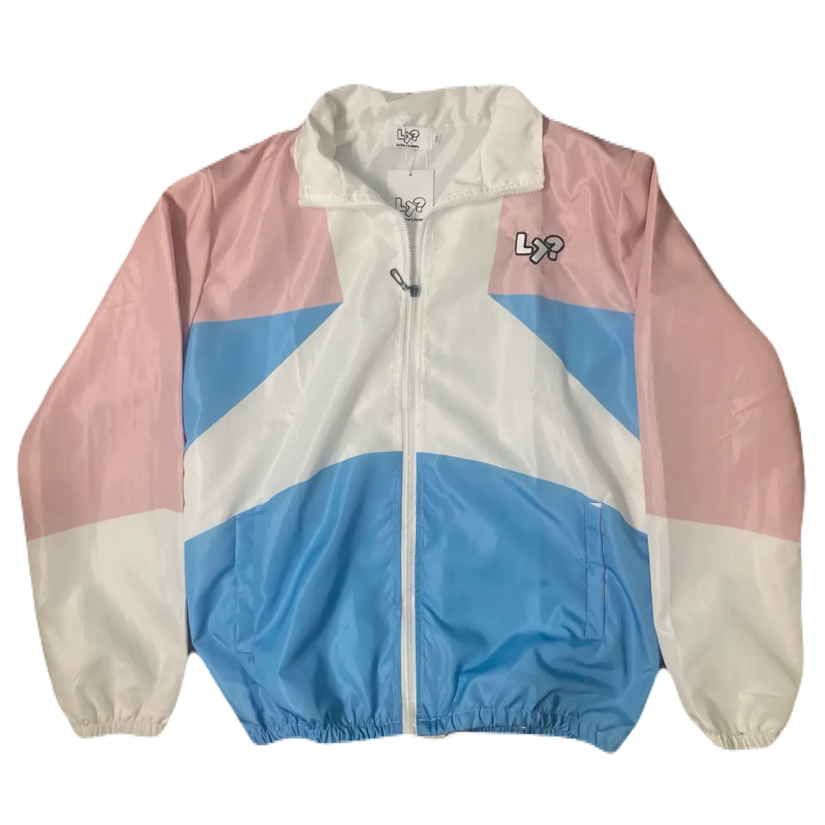 Pink/Light Blue/White Two Piece Windbreaker Tracksuits Set