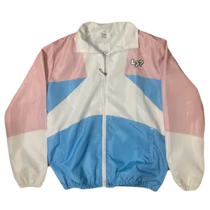 Pink/Light Blue/White Two Piece Windbreaker Tracksuits Set