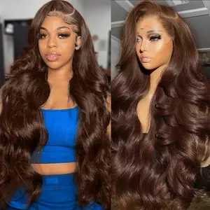 YESWIGS Body Wave Chocolate Brown 13X4 HD Transparent Lace Front Wigs Human Hair 13X6 HD Lace Frontal Wig Human Hair Wear and Go Glueless Wig Human Hair Pre Plucked with Baby Hair Brown 4X4 Hd Lace Closure Wigs