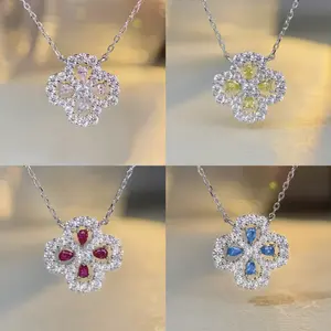 S925 Heart & Arrow Cut Cubic Zirconia Pendant Necklace Sterling Silver Jewelry Love Girlfriend Boyfriend Souvenir Valentine Father Mother Anniversary Engagement Wedding New Year Christmas Halloween Birthday Gift