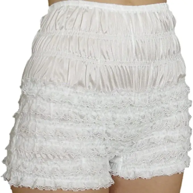 White Ruffle Bloomer - Simple White Ruffle Design Shorts as Described