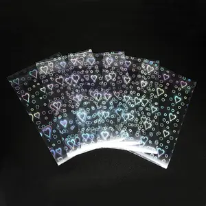 Heart Shaped Foil Laser Card Sleeves 50pcs Transparent Tarot Game Card Sleeves