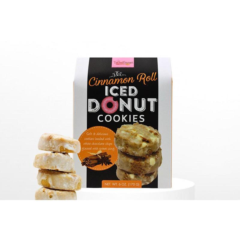 Too Good Gourmet Donut Shoppe Cookies 4-Pack Variety Glazed Donut Cinnamon Roll Apple Fritter Soft Chewy Sweet Assortment Perfect for Morning Coffee or Anytime Treat