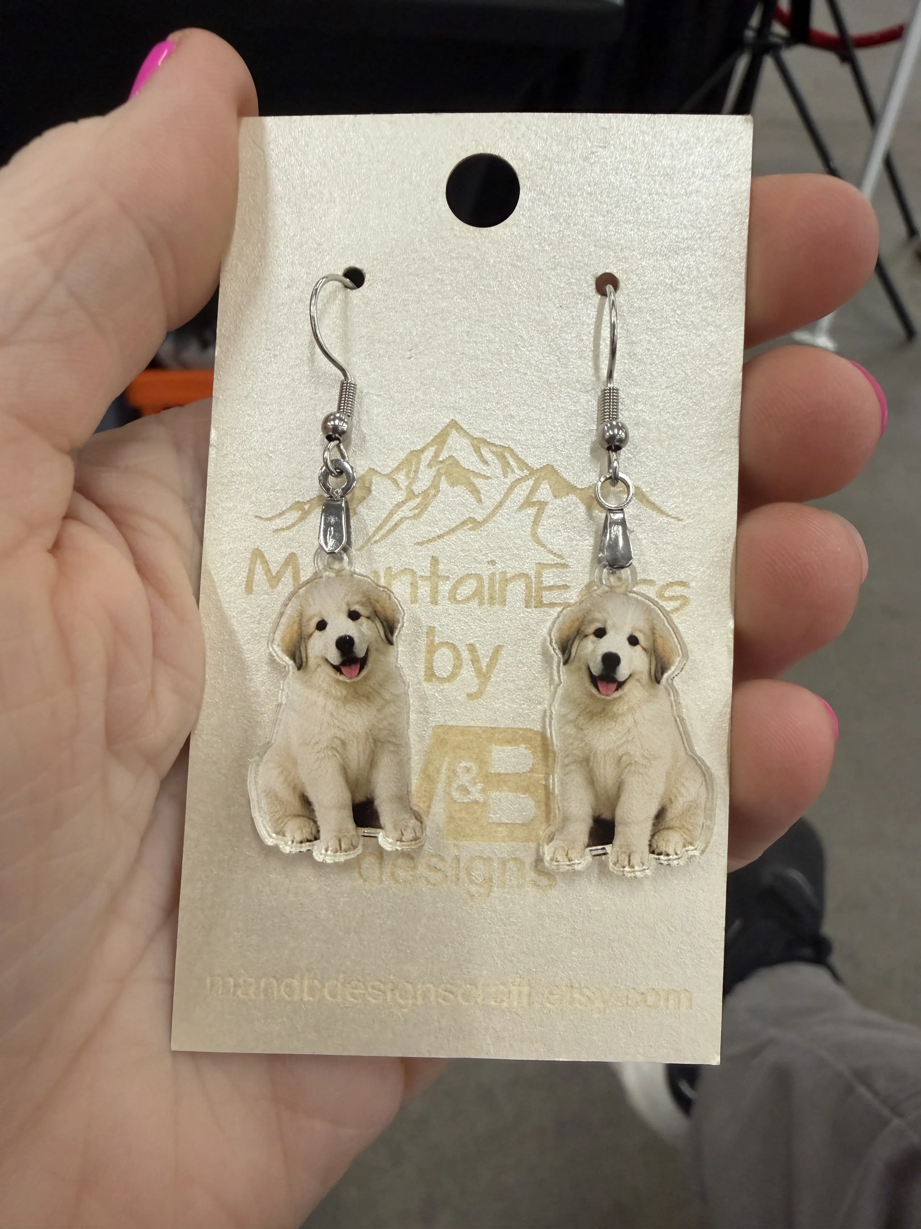Great Pyrenees Puppy Earrings