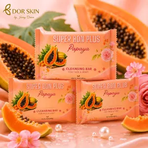 3 Soap Papaya Cleansing Bar for Face & Body 100% Natural Soap