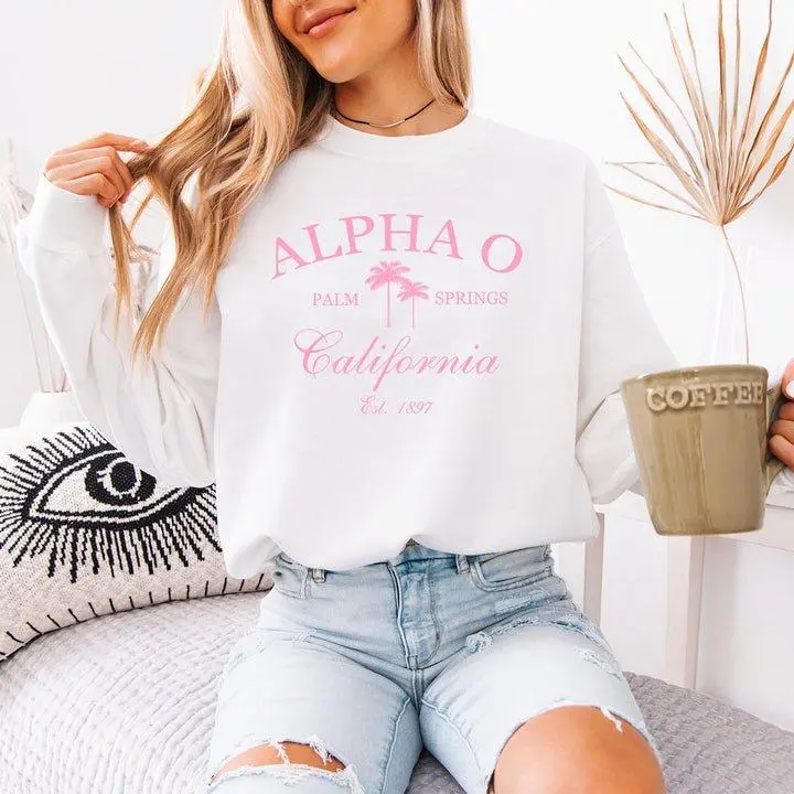Alpha Omicron Pi Palm Springs Crewneck Sweatshirt