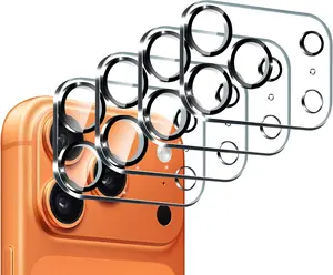 4-Pack Camera Lens Protector for iPhone 17 Pro Max 6.9'' Tempered Glass Case Friendly Scratch-Resistant Clear Black Circle Screen Protector