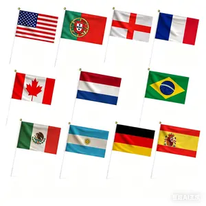 International Handheld Flags Set, Assorted Country Flags on Sticks for Sports Events, Parties, Classroom Decor