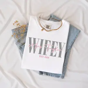 Comfort Colors Wifey Shirt, Custom Mrs Shirt, Personalized Wifey Name Shirt, Bride To Be Gift, Honeymoon Tee, Wife Shirt, Bridal Party Gift