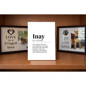 Pl8crafted Inay Definition MDF Decor Plaque, 4x6 Gift-Ready Item with Box, Home Decor Piece, Plaques