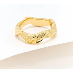 Christian James by Scott Grimes 14K Gold Clad Ripple Stack Ring