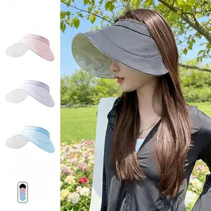 New Outdoor Hat Foldable Open Visor Sun Hat for Women Summer Sun Protection Wide Brim UV Protection