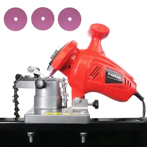 Electric Chainsaw Sharpener, 250W High-Speed Chain Grinder with Adjustable Angle, Heavy-Duty, Mountable, Red Sharpener for Chains from 1/4'' to 3/8'' Pitch