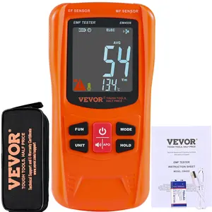 VEVOR 3-in-1 EMF Meter, TikTokShopBlackFriday, 5Hz-6GHz, Handheld Rechargeable Electromagnetic Field Radiation Detector, Digital LCD EMF Tester for EF MF RF Home Inspections Outdoor Ghost Hunting 5G Cell Tower Temperature