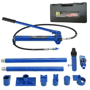 Garvee 12 Ton Porta Power Hydraulic Kit-26400LBS Heavy Duty 15PCS Hydraulic Pusher Puller Set with Long Handle Ram & Portable Toolbox for Auto Body Repair, Garage & Industrial Maintenance