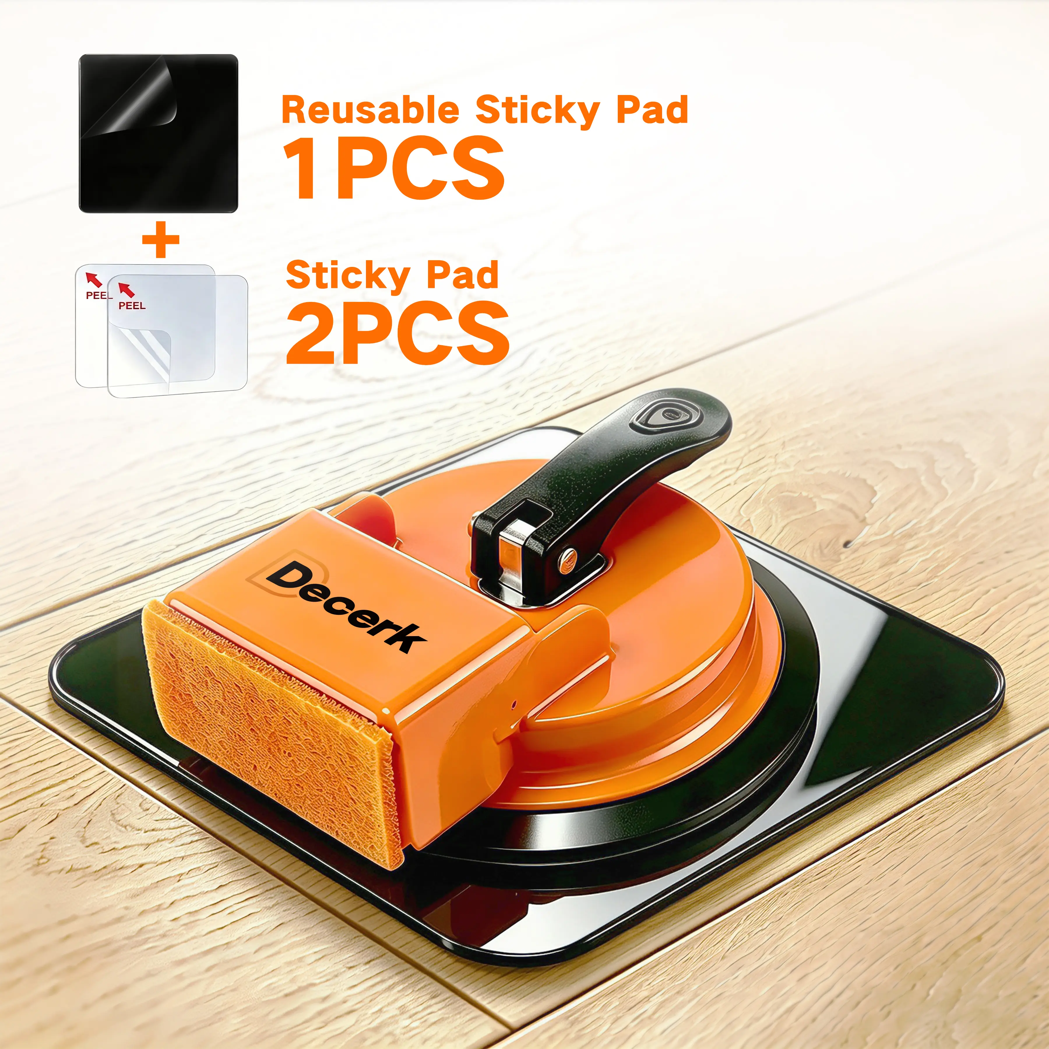 Floor Gap Fixer Tool, Suction Cup Gap Puller with 2 Reusable Sticky Pads, Heavy Duty Repair Tool, Laminate Flooring Tools, Vinyl Floor Repair Kit, Gap Tool