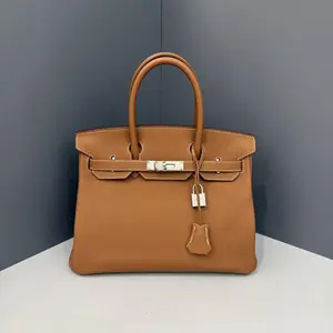 Pre-owned HERMÈS Leather tote bags Hermes Birkin 30 Togo 37 Gold (sc020326a4)