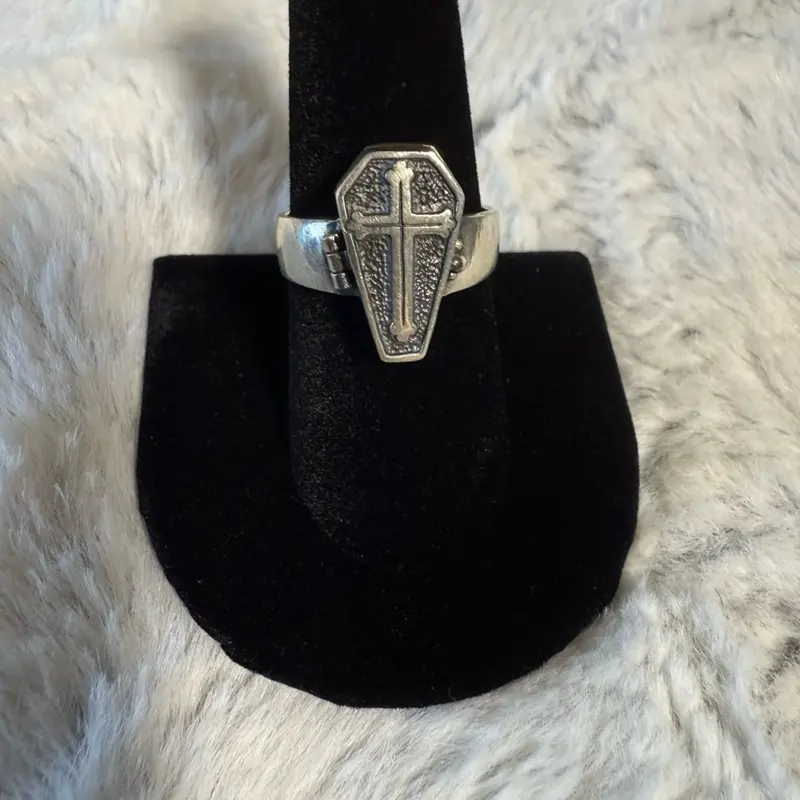 Coffin Locket Ring Size 9 Spelled Talisman Ring
