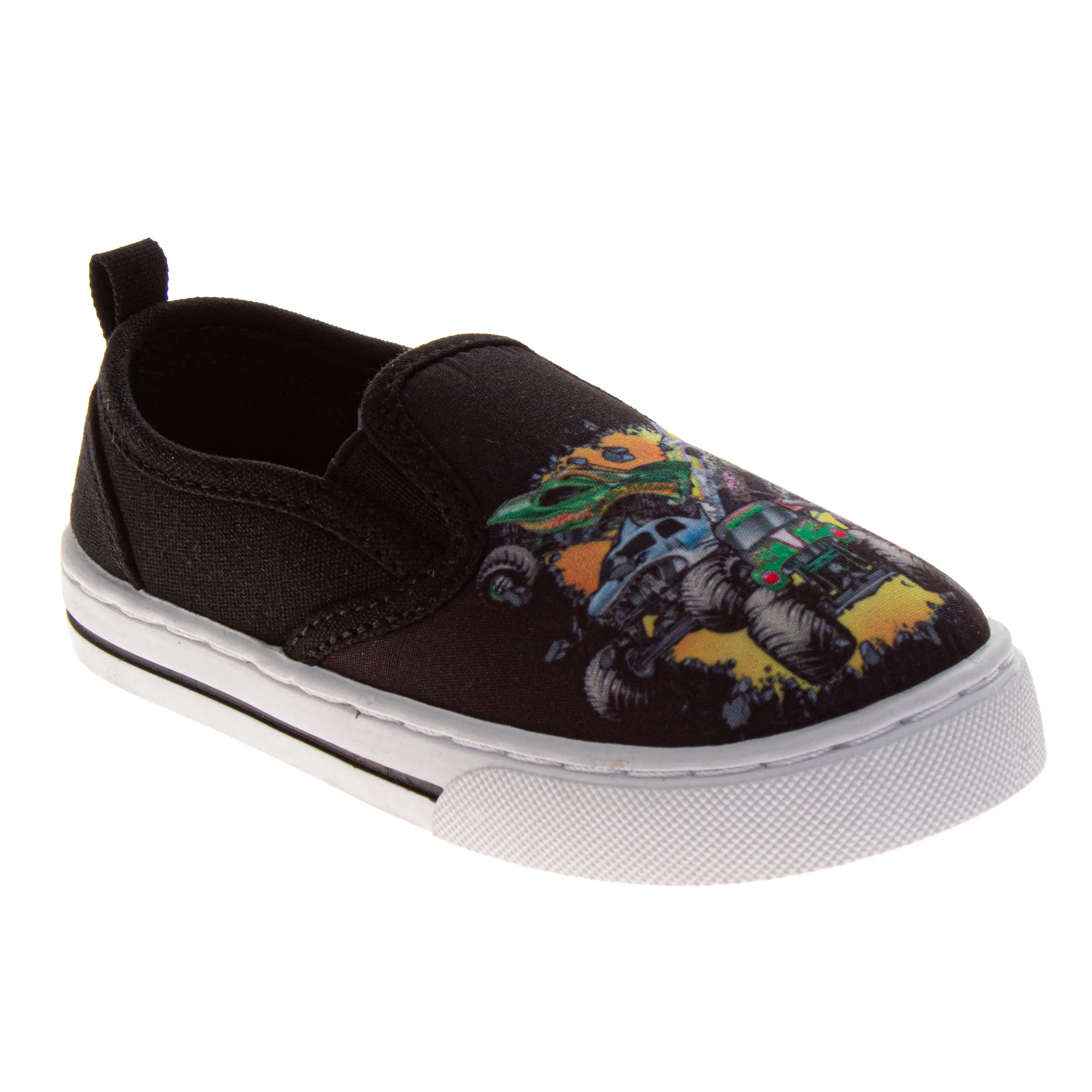 Monster Jam Monster Truck Design Slip on Canvas Boys  Easy On/Off Crushing Action Graphics Casual Wear Comfortable (Toddler / Little Kid), School, Toddlers, Park