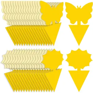 Fruit-Fly Sticky-Traps 36pc Gnat-Traps Yellow Stick Traps Indoor-Outdoor Fungus Gnat Trap for Insect-Bug Gnat Fungus Plants Protecter
