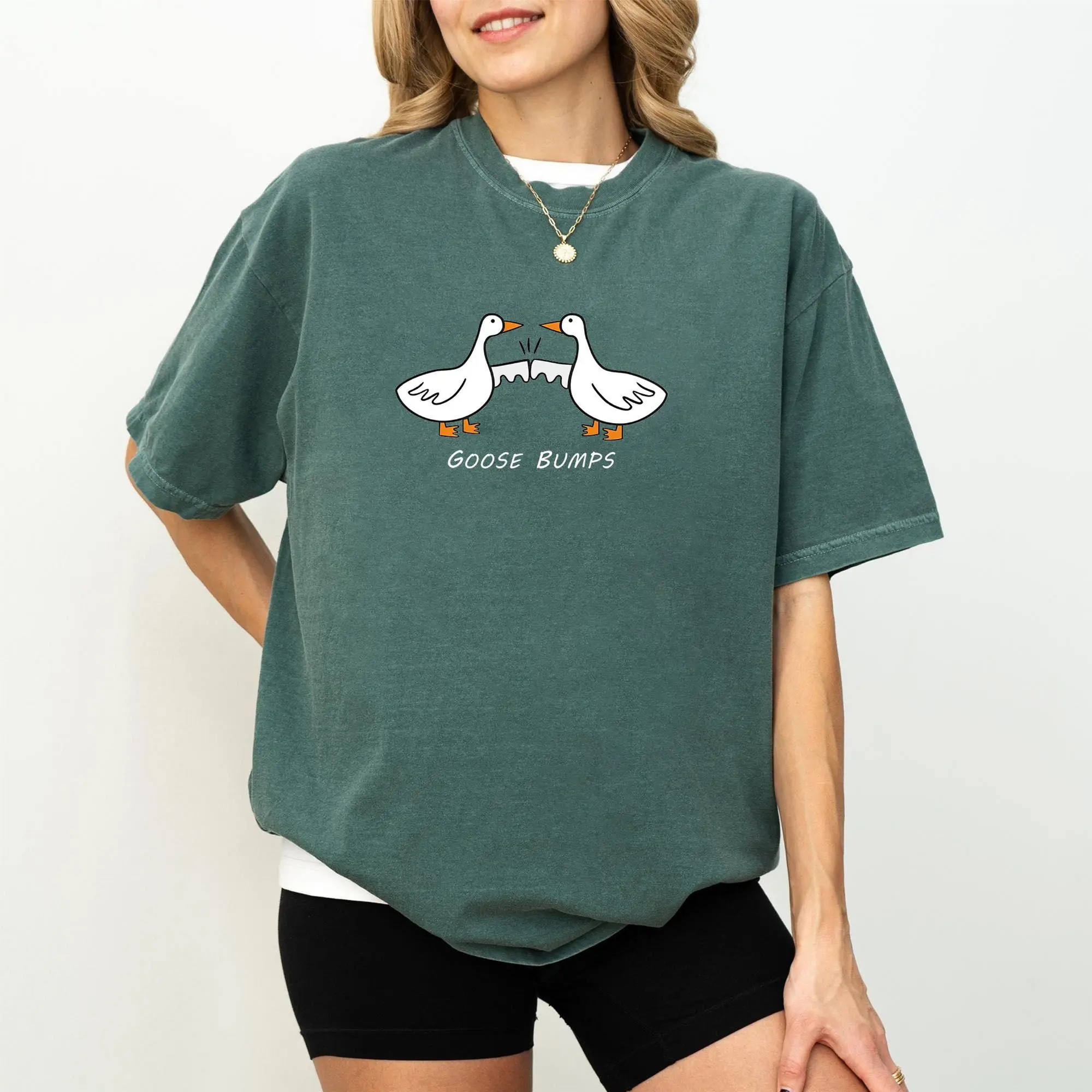 Comfort Colors Goose Bumps T-Shirt, Funny Goose Shirt, Silly Goose Tee, Cute Animal Meme Shirt, Goose Lover Gift, Sarcastic Graphic Tee