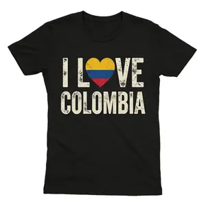 100% Cotton I Love COLOMBIA Culture Hebrew Gift Idea T-Shirt