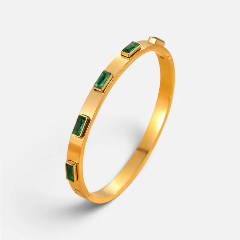 NORAM Green Crystal Bangle