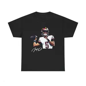 Jaden Daniels Washington Commanders Tee – Autograph Edition Vintage Football Graphic Shirt, Unisex Cotton Streetwear