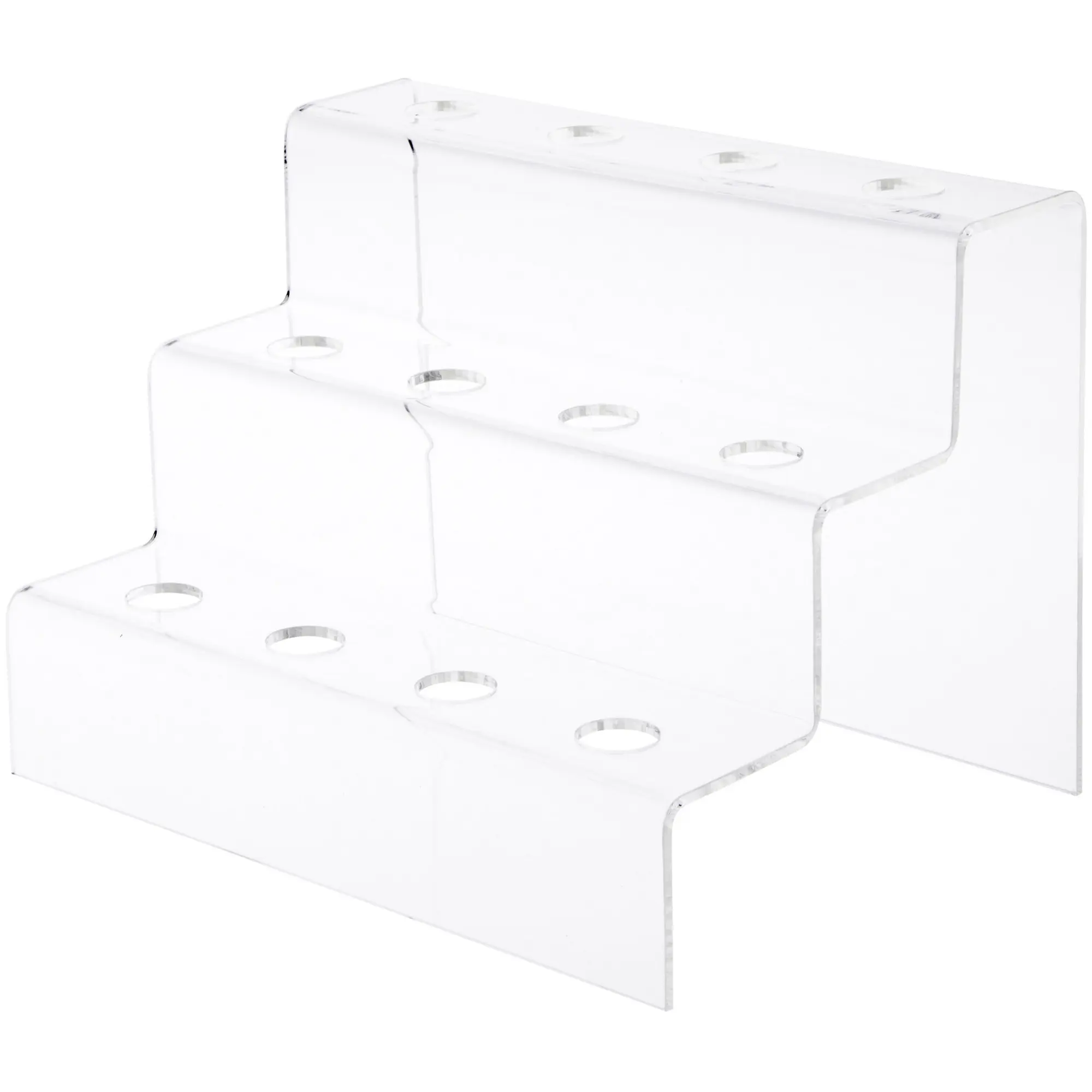 Plymor Clear Acrylic Wine Bottle Stopper Display Stairs, 6.25" H x 8.75" W x 6.5" D