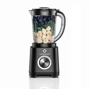 LINKChef Countertop Blender, 450W Blender for Smoothies and Shakes, 57 oz Jar, 2 Speeds with Pulse, Black