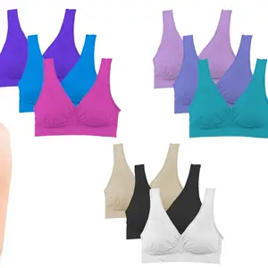 3-Pack: Seamless Lightweight Comfortable Everyday Bra - Womenswear Underwear Loungewear Basic