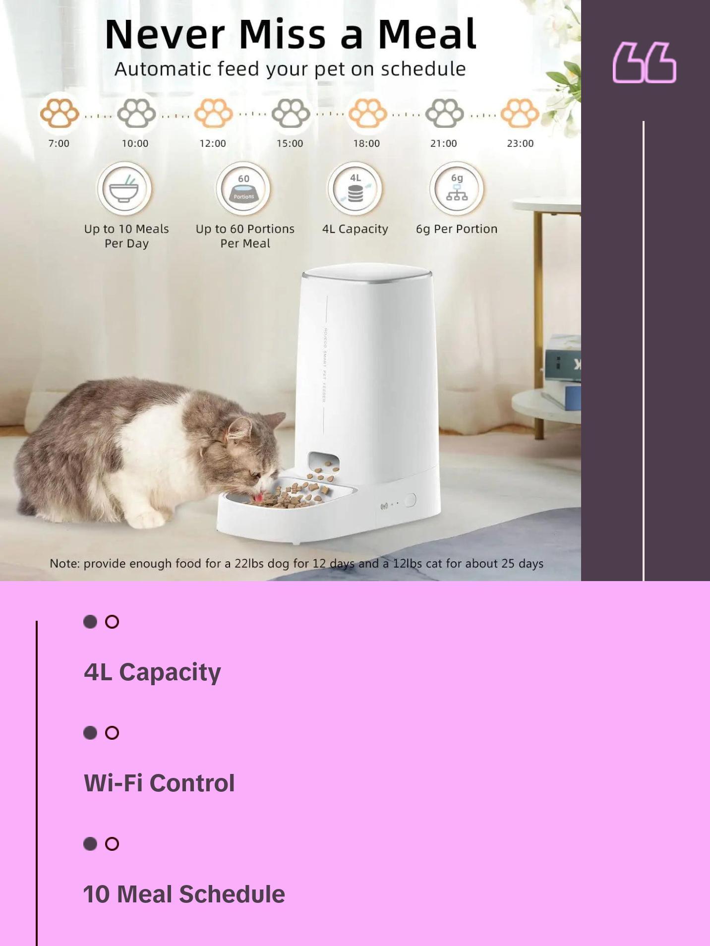 Wireless Automatic Pet Feeder