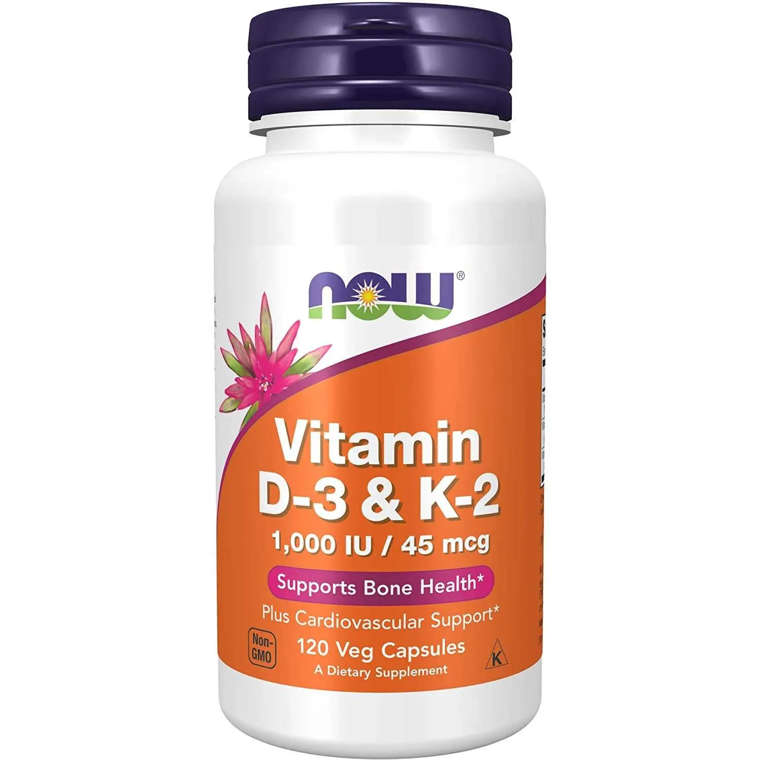 NOW Foods Vitamin D-3 & K-2, 120 Vegetarian Capsules