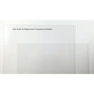 Houseworks Plexi Glass Acrylic Window Replacement Sheets 1 mm Thick Set of 2