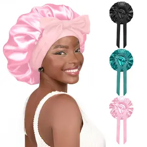 1/3 Pcs Double Layer Satin Bonnet,Soft and Breathable Hair Care Bonnet,Adjustable Night Sleeping Cap,,Heatless Styling Tool for Women,Bonnets for Sleeping