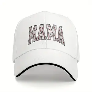 Baseball Mama Sandwich Baseball Cap, Mother's Day Gift for Mom, Adjustable Trucker Hat,Polyester, Retro Style, Solid Color, Suitable for Outdoor Sports, Party, Hiking, Sunshade, Beach Holiday