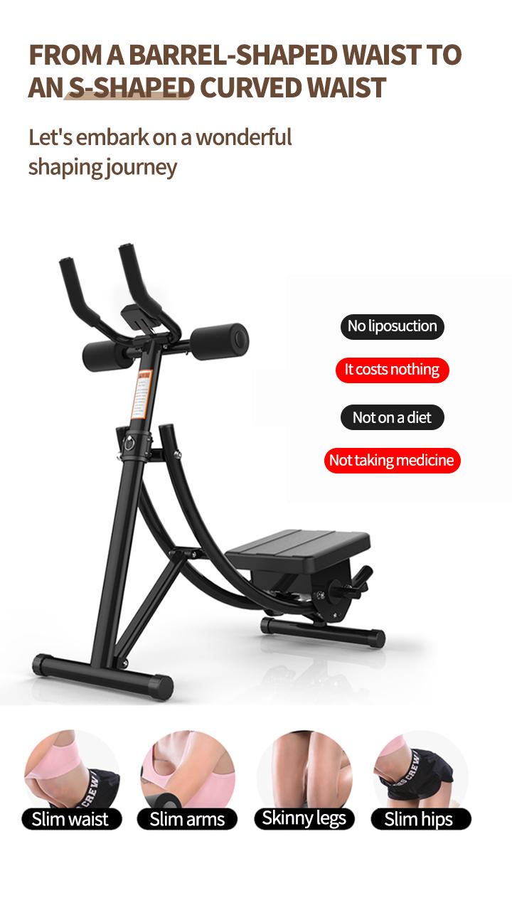 Foldable Ab Exercise Machine & Sit Up Bench Abdominal Crunch Trainer for Home Gym Fitness Comes with 6 Free Bonus Items Tensile Band Figure Eight Resistance Band Grip Strength Tester Safety Gloves Yoga Ring Skipping Rope