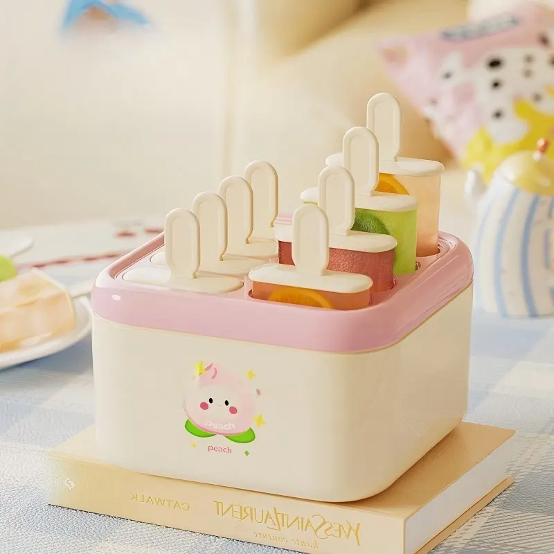 Food Grade Reusable Ice Cream Popsicle Mold with Lid - Lolly Cube Tray for Home Kitchen DIY Freezer Use, Sports & Outdoor Accessory