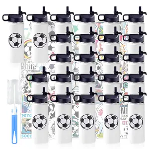HILAKE 24 Pack 32oz Reusable Stainless Steel Cups. Football-themed for iced coffee, hot & cold drinks, juice. Ideal for soccer games, graduations and daily use. Great gift for Mother’s Day and gatherings.