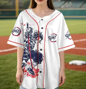 Tanjiro Kamado Jersey – Demon Slayer Anime Oversize Baseball Jersey, Double Printed Otaku Streetwear, Unisex Manga Graphic Top, Anime Merch Gift GCU