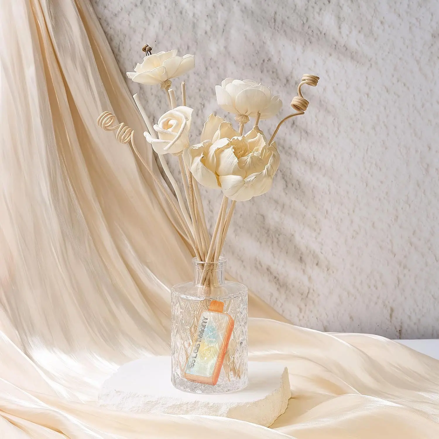 Lost Ma?y Flower Premium Reed Diffuser Set with Preserved Breath & Cotton Stick Black Forest, 6.7oz Scent Fragrance Oil Diffuser for Bedroom Bathroom Home Décor