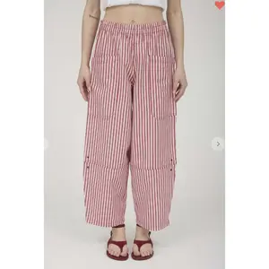 Berry Breeze Stripe Utility Pant, Red