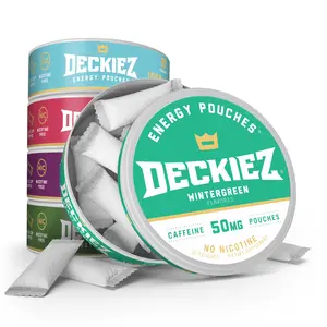 Deckiez Caffeine Energy Pouches Variety Pack - Mint, Berry Blitz, Raspberry Fuego, Wintergreen & Jalapeño Lime
